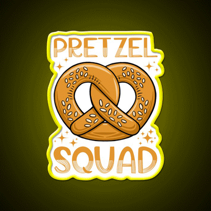 Pretzel Squad National Soft Pretzel Month Fun Snack Food Led Neon Sign Rgb Color - Custom LED neon sign front view
