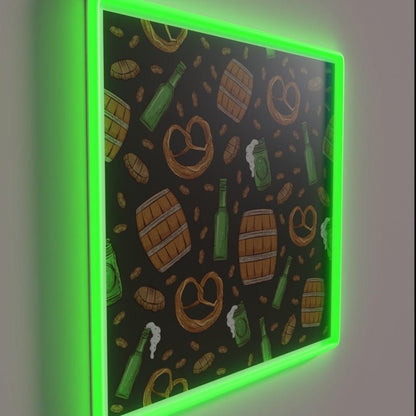 Pretzels And Beer Oktoberfest Dark Chocolate Rgb Led Neon Sign - Shineneon