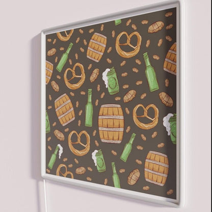 Pretzels And Beer Oktoberfest Dark Chocolate Rgb Led Neon Sign - Shineneon