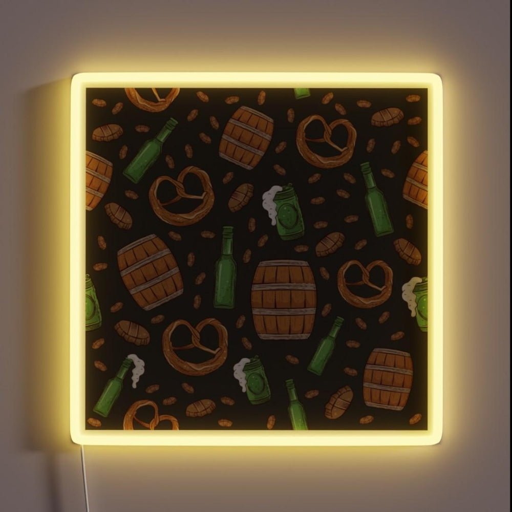 Pretzels And Beer Oktoberfest Dark Chocolate Rgb Led Neon Sign - Shineneon
