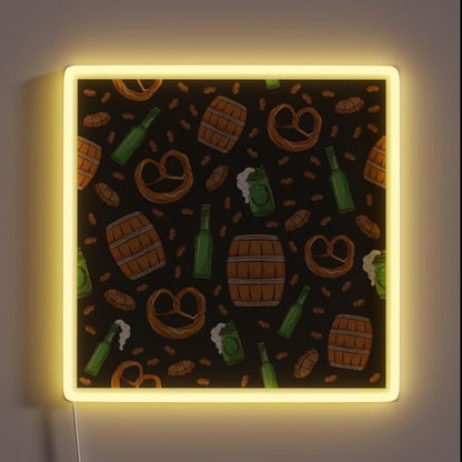 Pretzels And Beer Oktoberfest Dark Chocolate Rgb Led Neon Sign - Shineneon