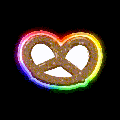 Pretzels Salty Snacks Movie Night Snack Food Led Neon Sign Rgb Color - LED neon sign close-up detail