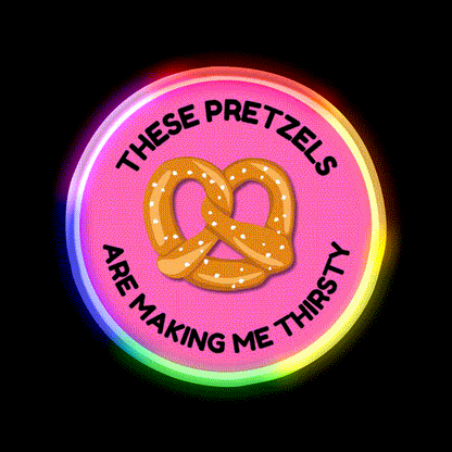 Pretzels Snack Food Led Neon Sign Rgb Color - LED neon sign close-up detail