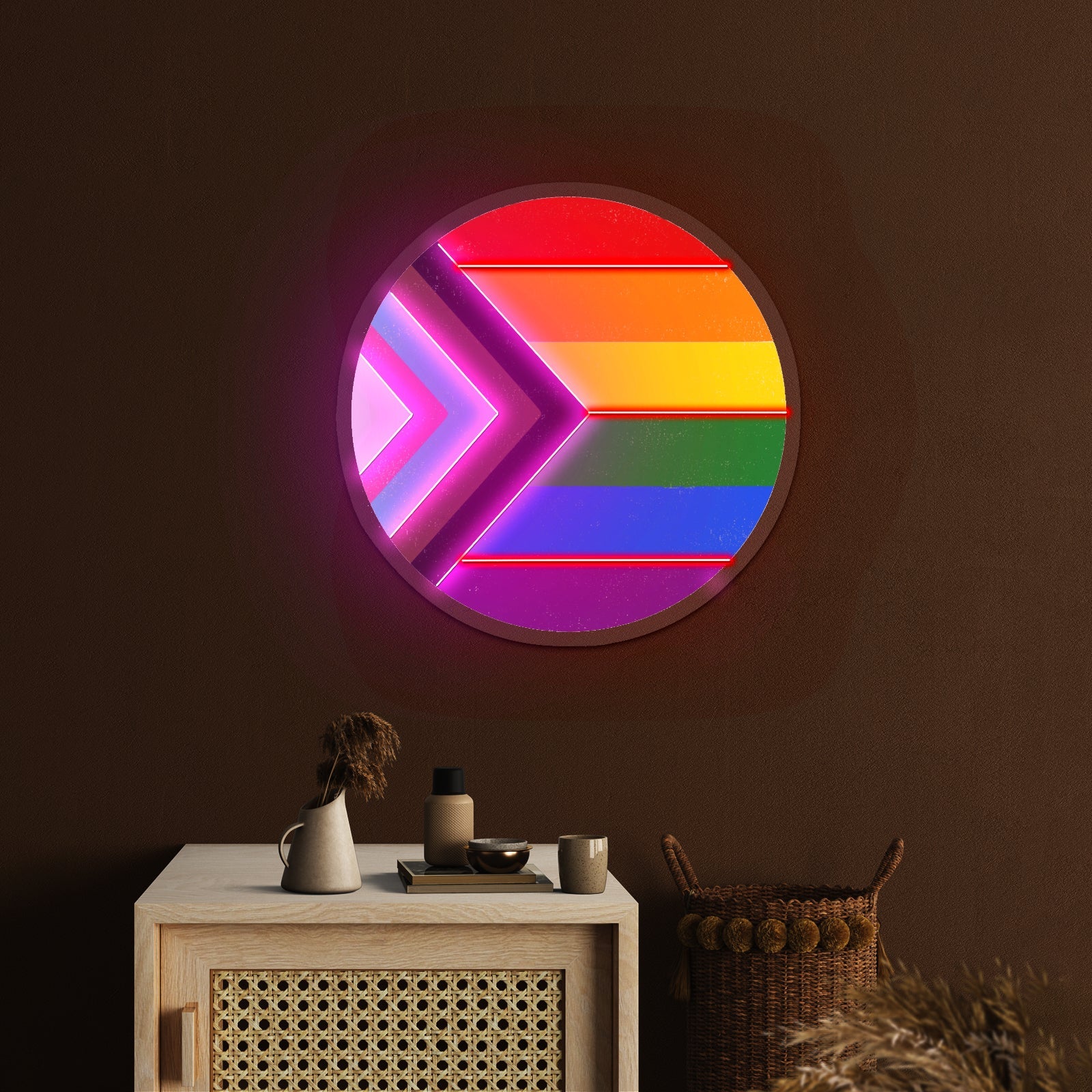 Pride Flag Circle Artwork Led Neon Signs - Shineneon