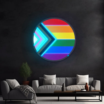 Pride Flag Circle Artwork Led Neon Signs - Shineneon
