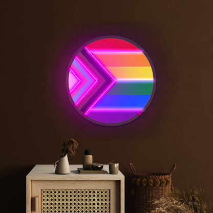 Pride Flag Circle Artwork Led Neon Signs - Shineneon
