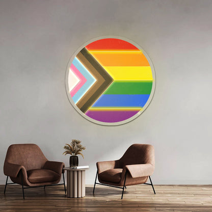 Pride Flag Circle Artwork Led Neon Signs - Shineneon