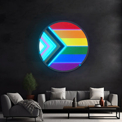 Pride Flag Circle Artwork Led Neon Signs