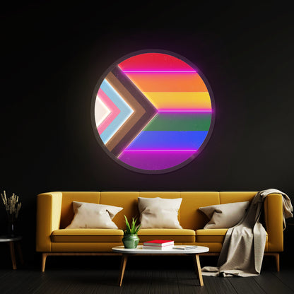 Pride Flag Circle Artwork Led Neon Signs