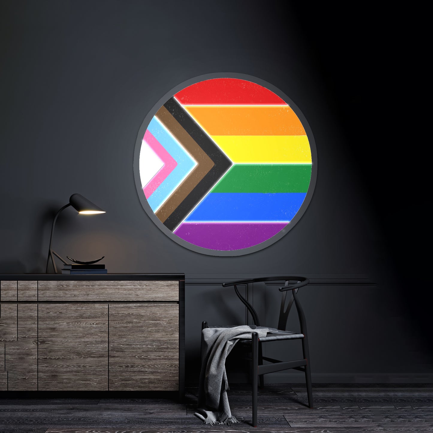 Pride Flag Circle Artwork Led Neon Signs