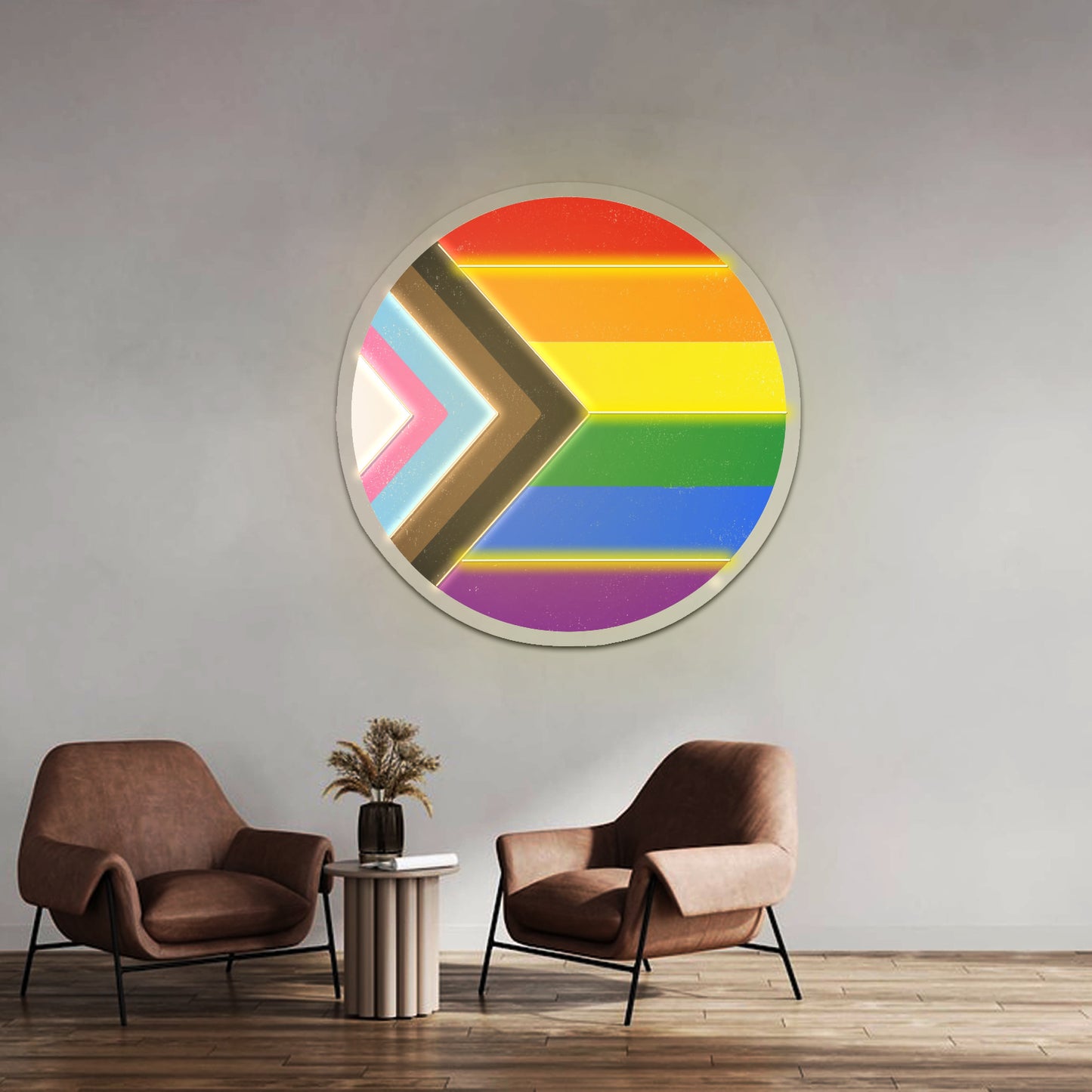 Pride Flag Circle Artwork Led Neon Signs