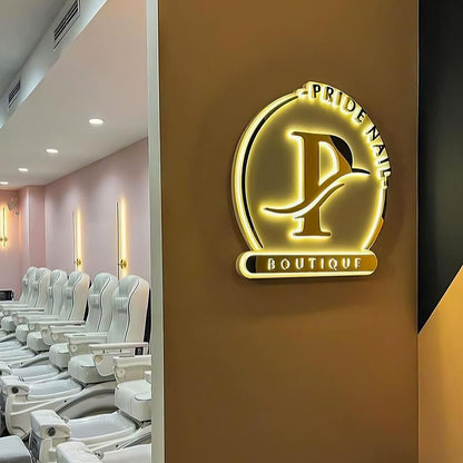 Pride Nail P Boutique 3D Backlit Letters Business Metal Led Sign - Shineneon