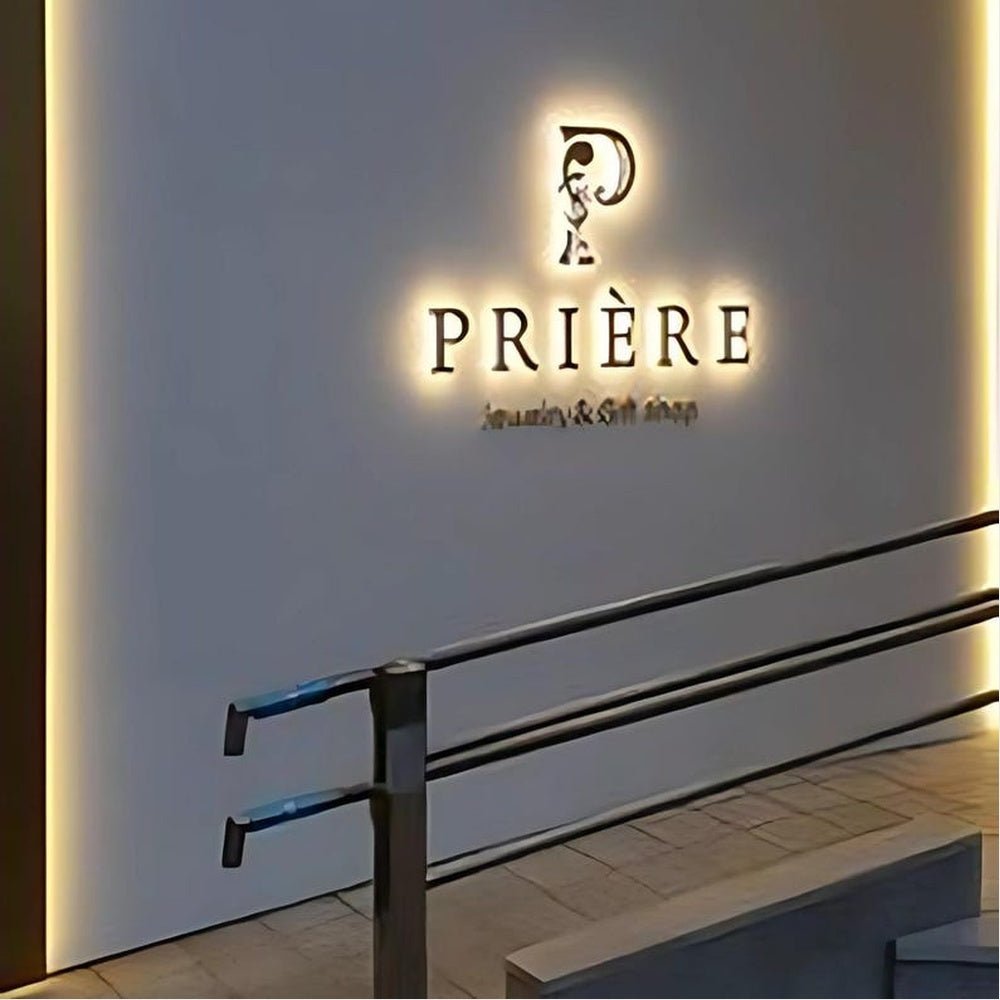 Priere Logo 3D Backlit Channel Letters Led Light Sign - Shineneon