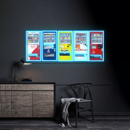 Primary Color Vending Machine Artwork Led Signs For Bedroom | Shineneon