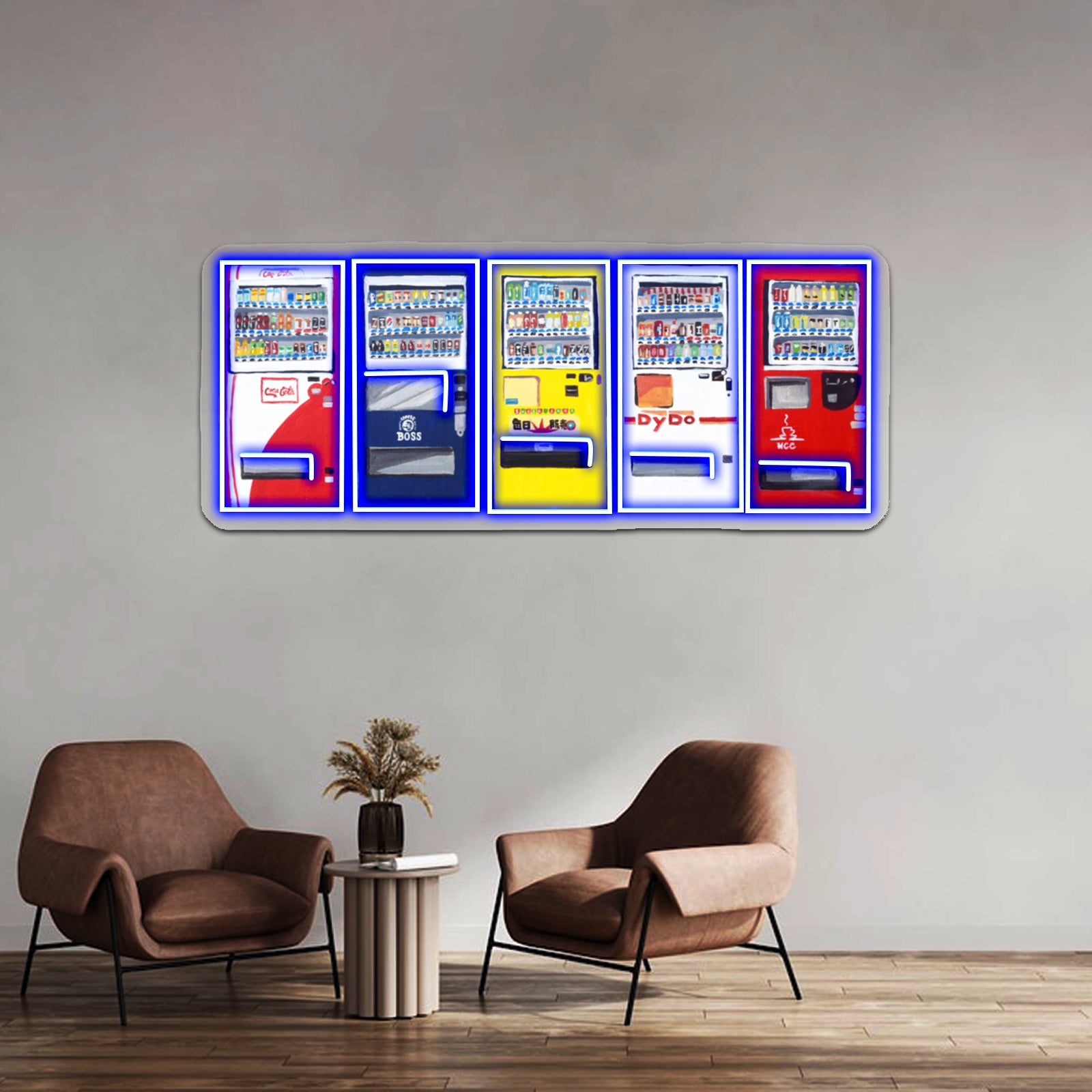 Primary Color Vending Machine Artwork Led Signs For Bedroom | Shineneon