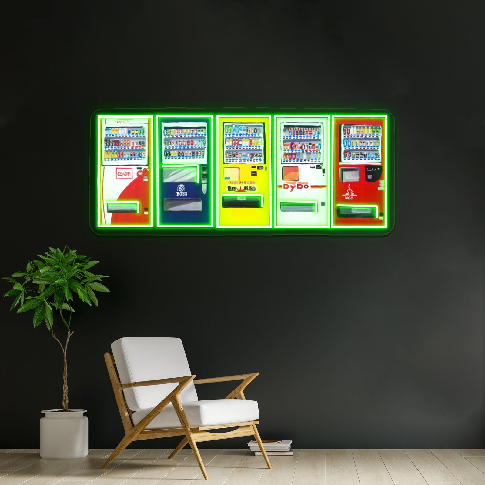 Primary Color Vending Machine Artwork Led Signs For Bedroom | Shineneon