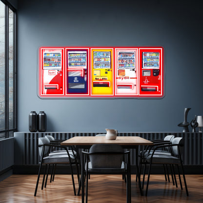 Primary Color Vending Machine Artwork Led Signs For Bedroom | Shineneon
