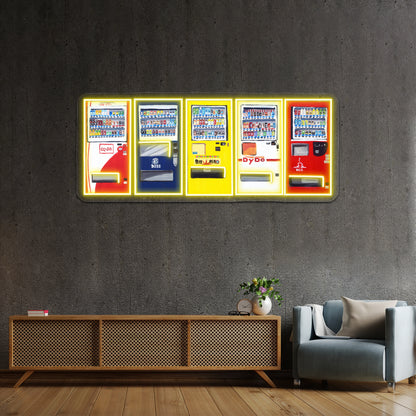 Primary Color Vending Machine Artwork Led Signs For Bedroom | Shineneon
