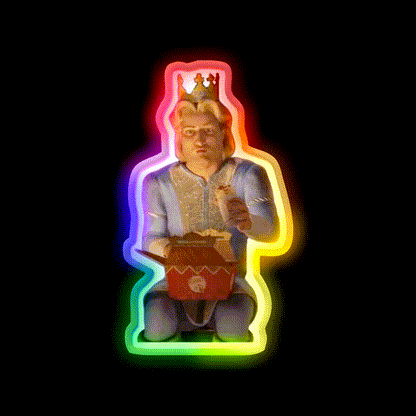 Prince Charming Eating Fastfood Fast Food Led Neon Sign For Burger Place Rgb Color - LED neon sign close-up detail