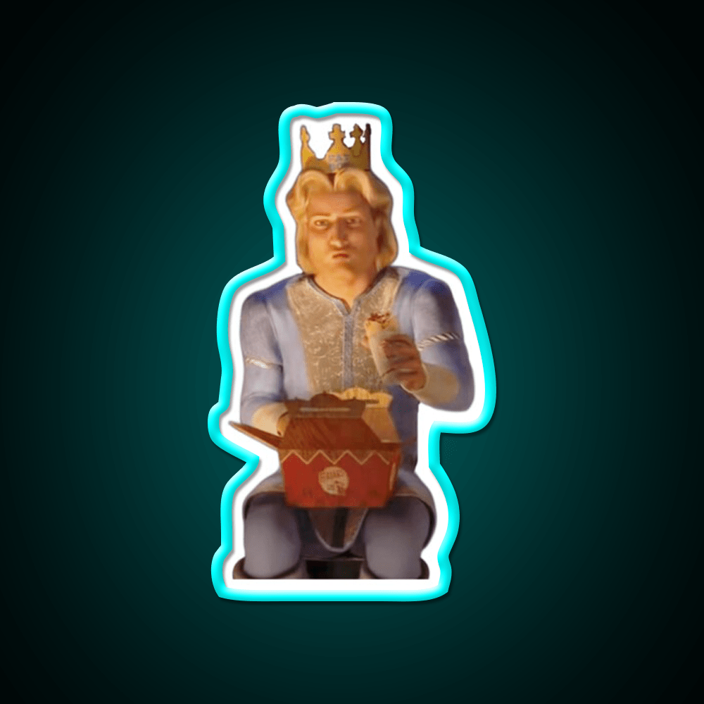Prince Charming Eating Fastfood Fast Food Led Neon Sign For Burger Place Rgb Color - Shineneon