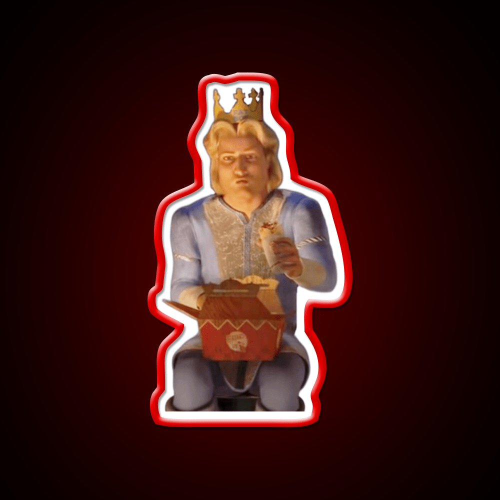 Prince Charming Eating Fastfood Fast Food Led Neon Sign For Burger Place Rgb Color - Shineneon