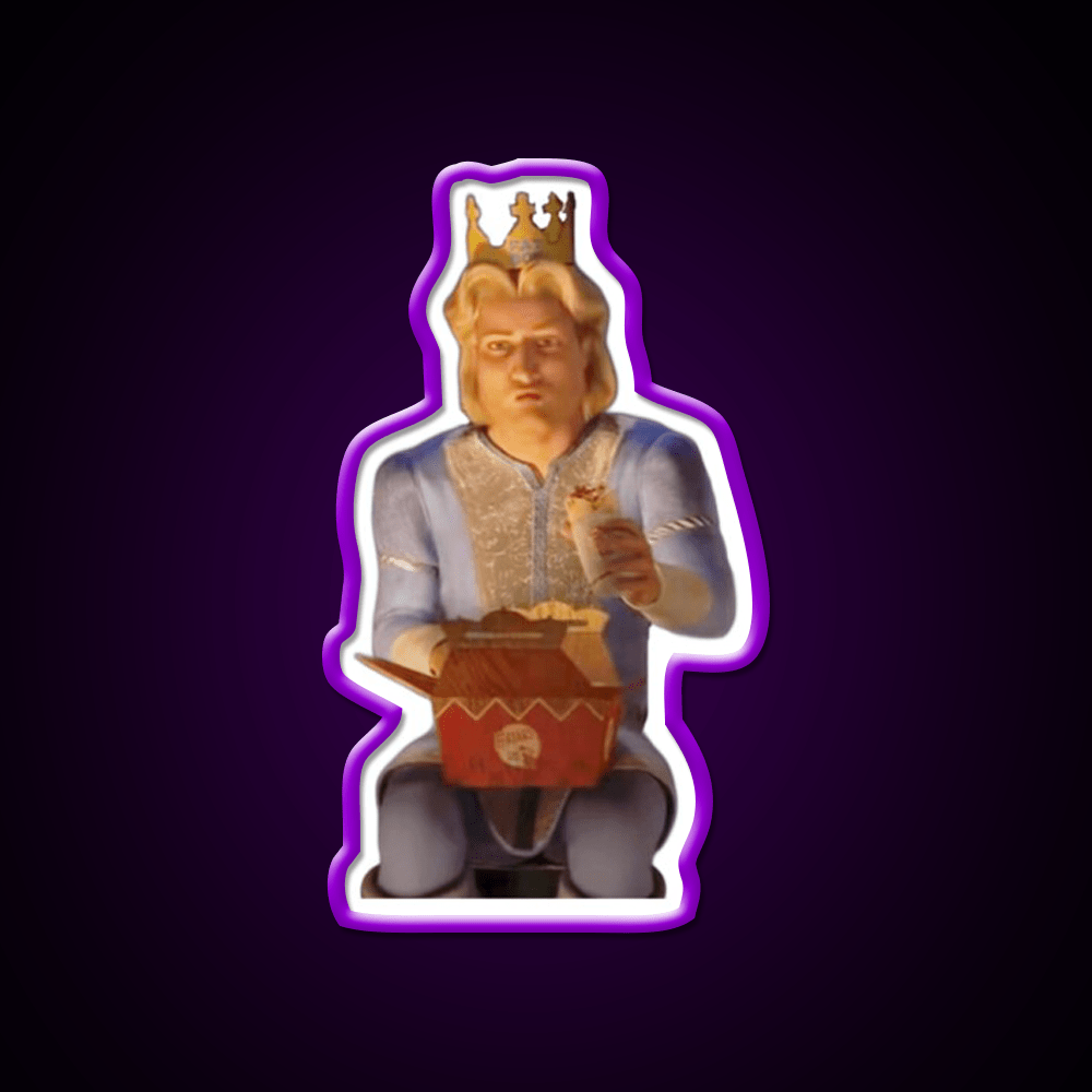 Prince Charming Eating Fastfood Fast Food Led Neon Sign For Burger Place Rgb Color - Shineneon