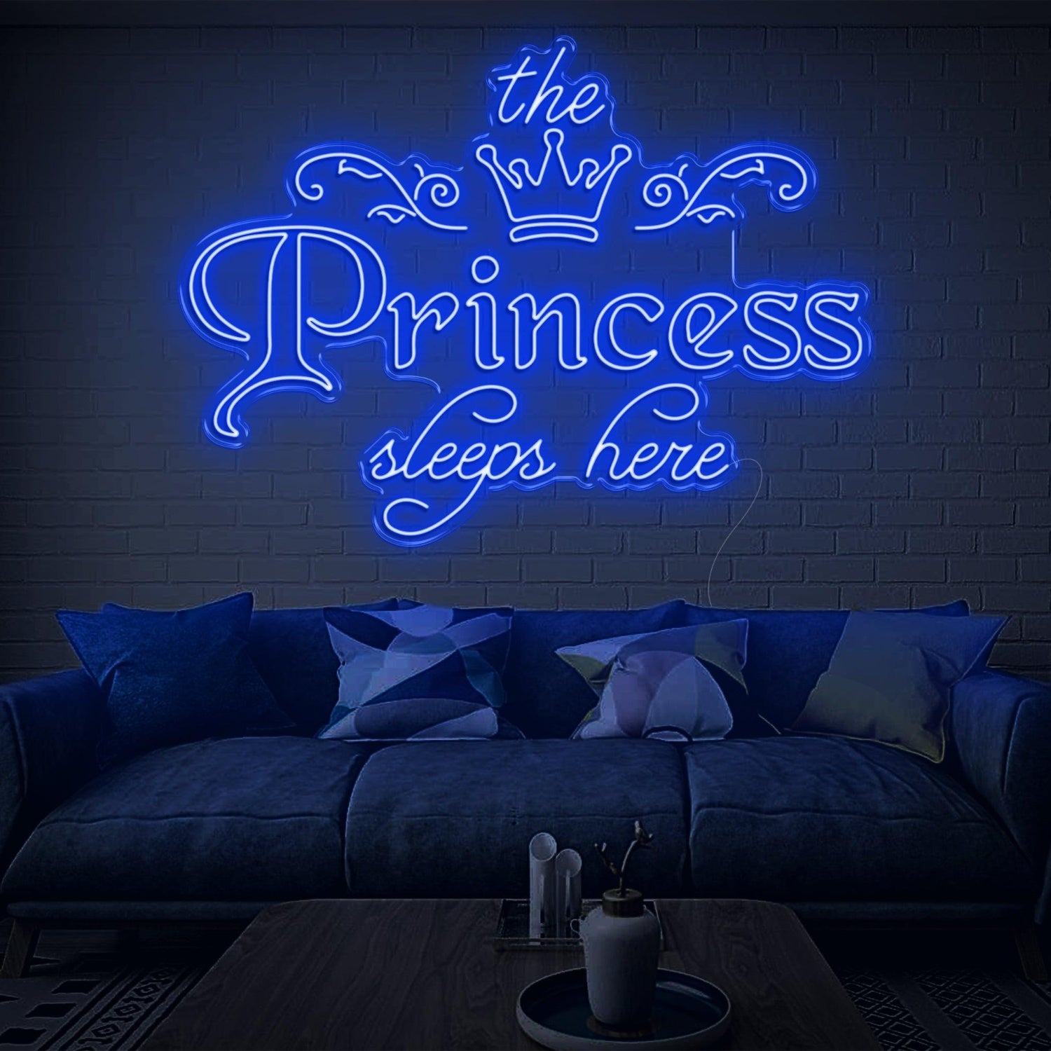 Princess Sleeps Here Pink Crown Led Neon Sign For Girls Bedroom Wall Decor | Shineneon