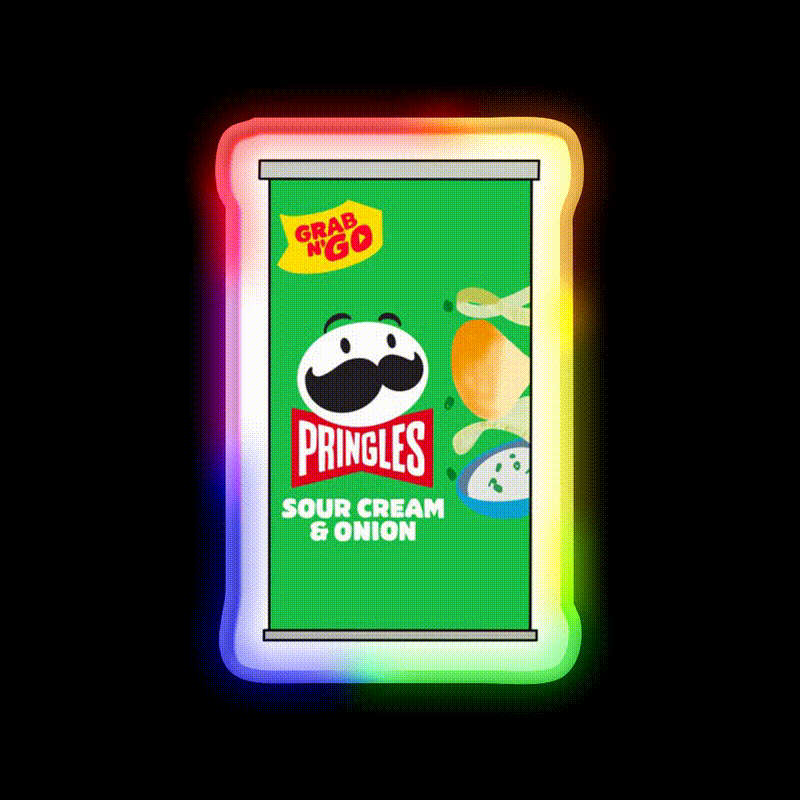Pringle S Snack Food Led Neon Sign Rgb Color - LED neon sign close-up detail