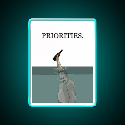 Priorities Man Cave Bar Led Neon Sign Rgb Color