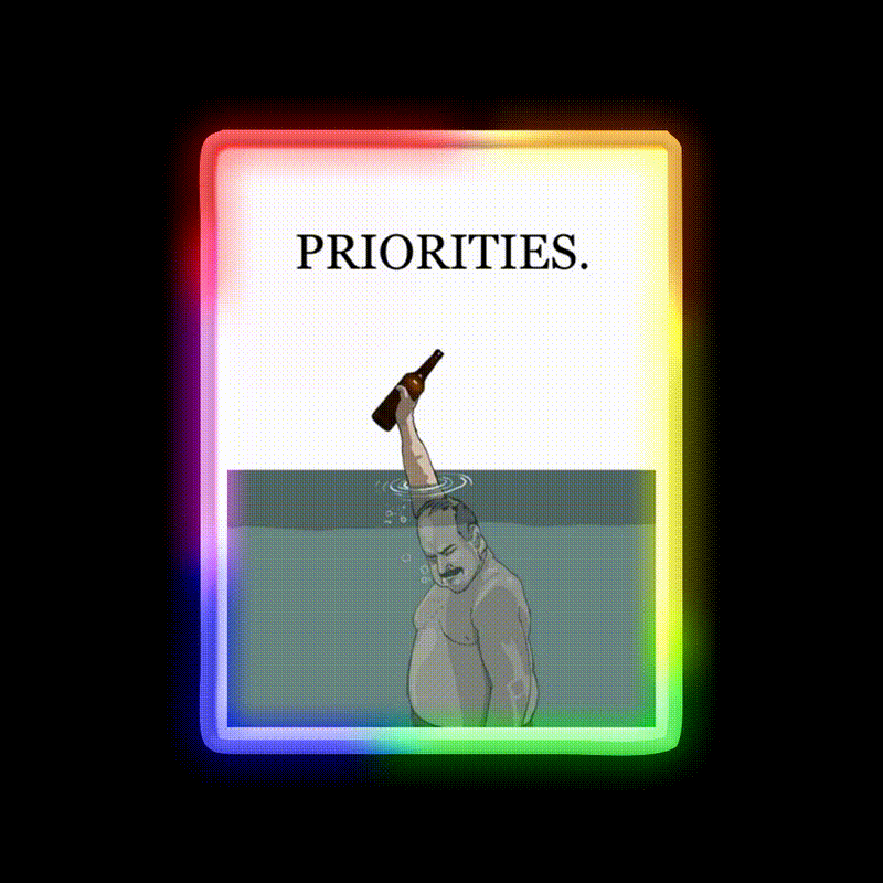 Priorities Man Cave Bar Led Neon Sign Rgb Color