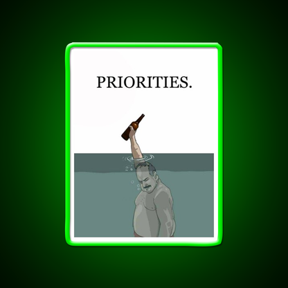 Priorities Man Cave Bar Led Neon Sign Rgb Color