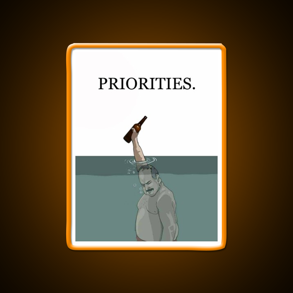 Priorities Man Cave Bar Led Neon Sign Rgb Color