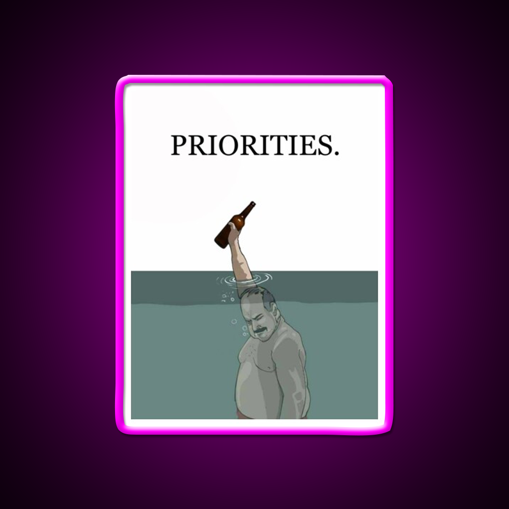 Priorities Man Cave Bar Led Neon Sign Rgb Color