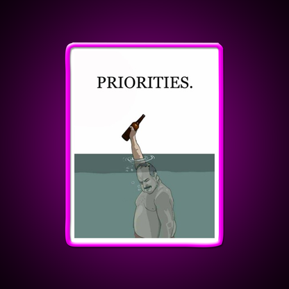 Priorities Man Cave Bar Led Neon Sign Rgb Color