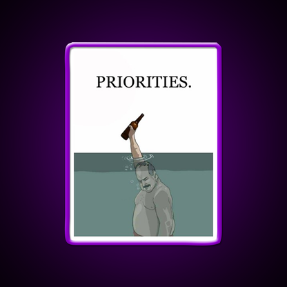 Priorities Man Cave Bar Led Neon Sign Rgb Color