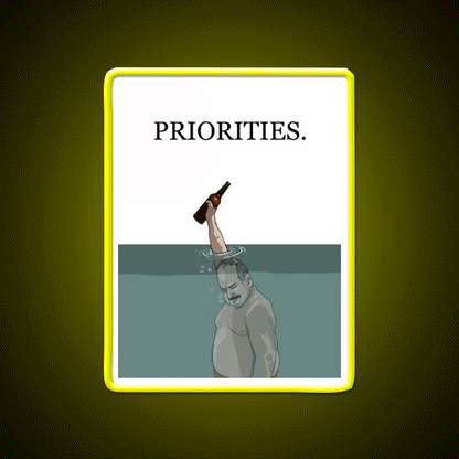 Priorities Man Cave Bar Led Neon Sign Rgb Color