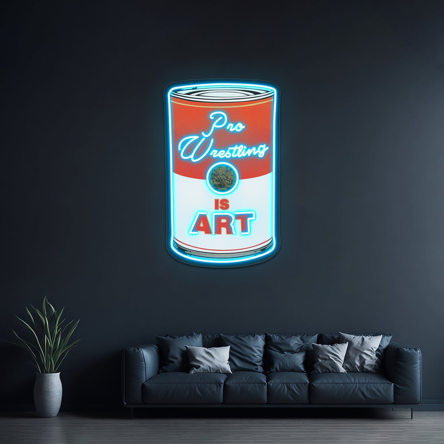 Pro Wrestling Is Pop Art Colour Artwork Led Signs For Bedroom