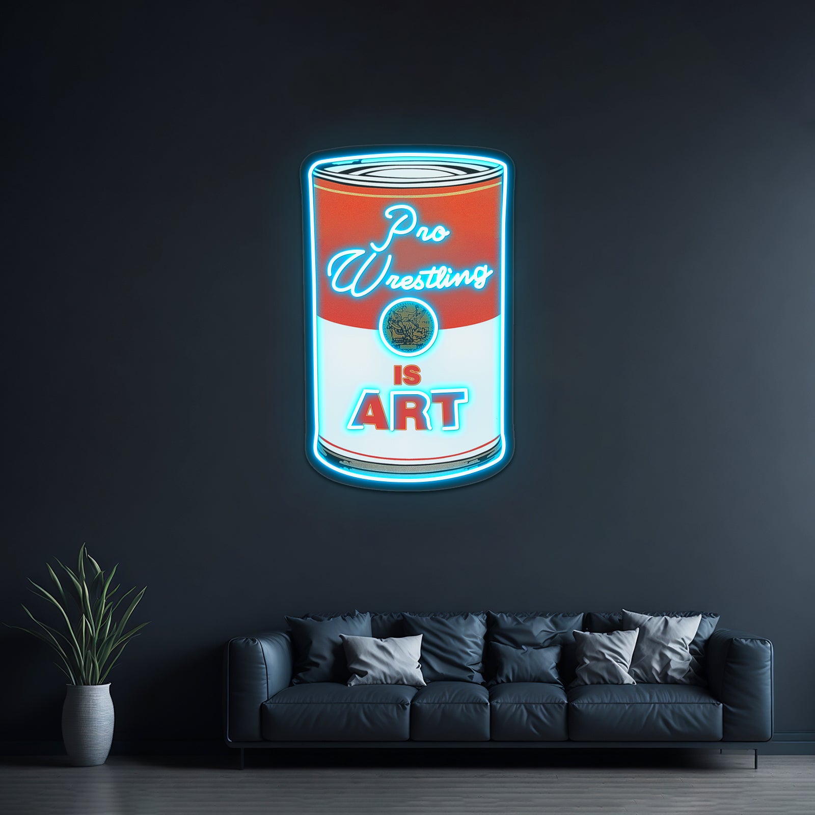 Pro Wrestling Is Pop Art Colour Artwork Led Signs For Bedroom | Shineneon