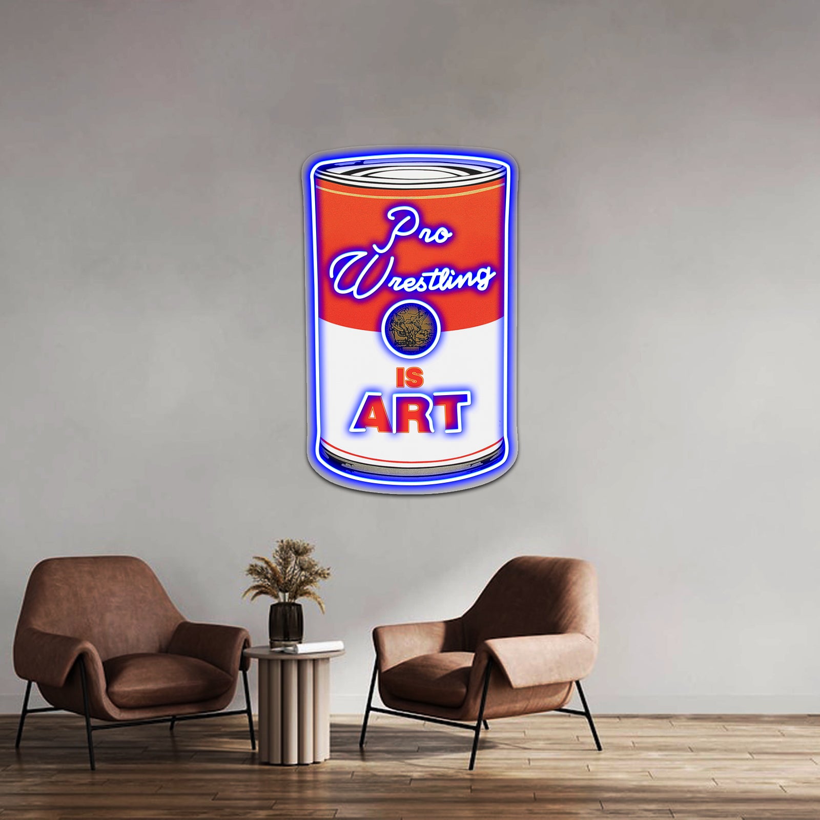 Pro Wrestling Is Pop Art Colour Artwork Led Signs For Bedroom | Shineneon