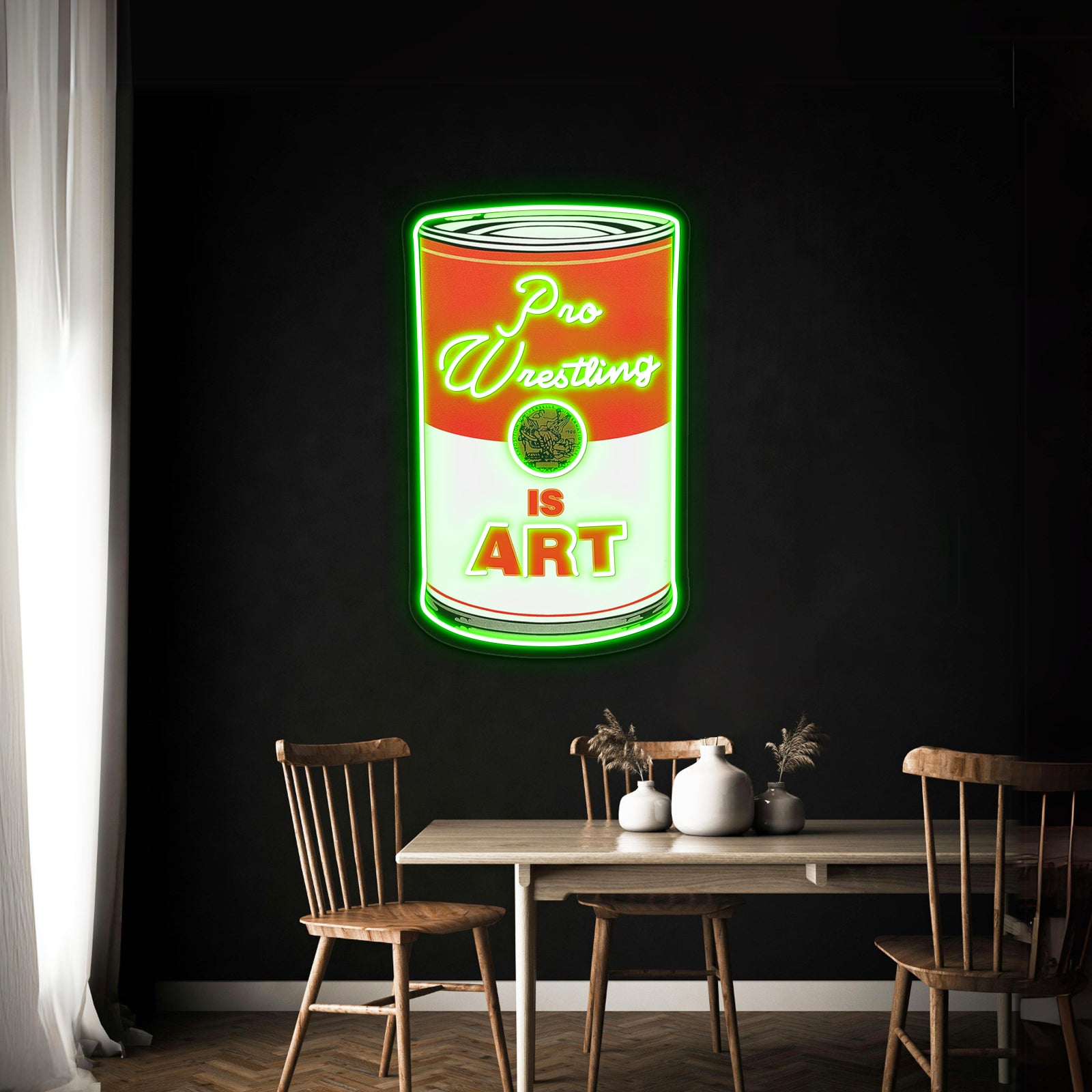 Pro Wrestling Is Pop Art Colour Artwork Led Signs For Bedroom | Shineneon