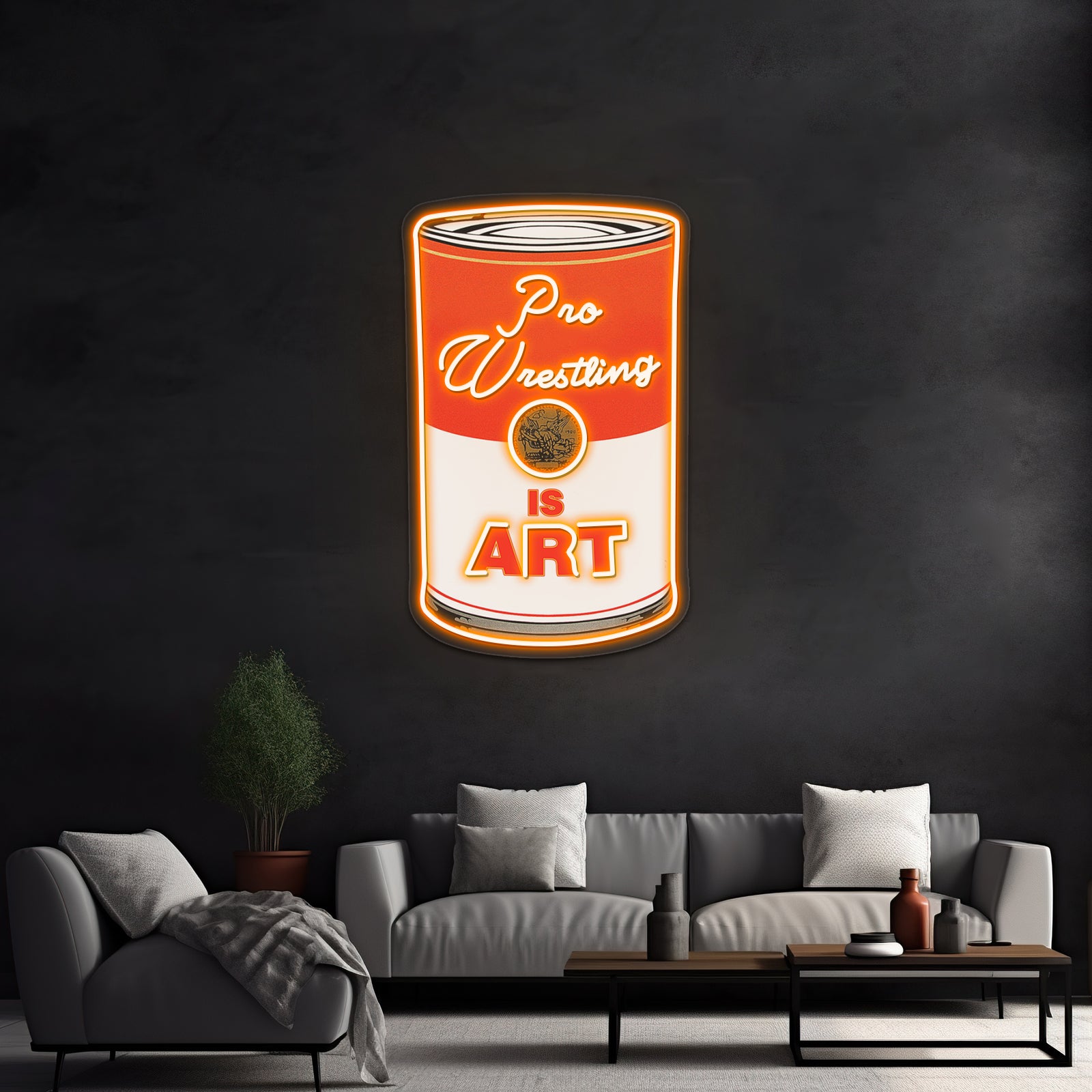 Pro Wrestling Is Pop Art Colour Artwork Led Signs For Bedroom | Shineneon