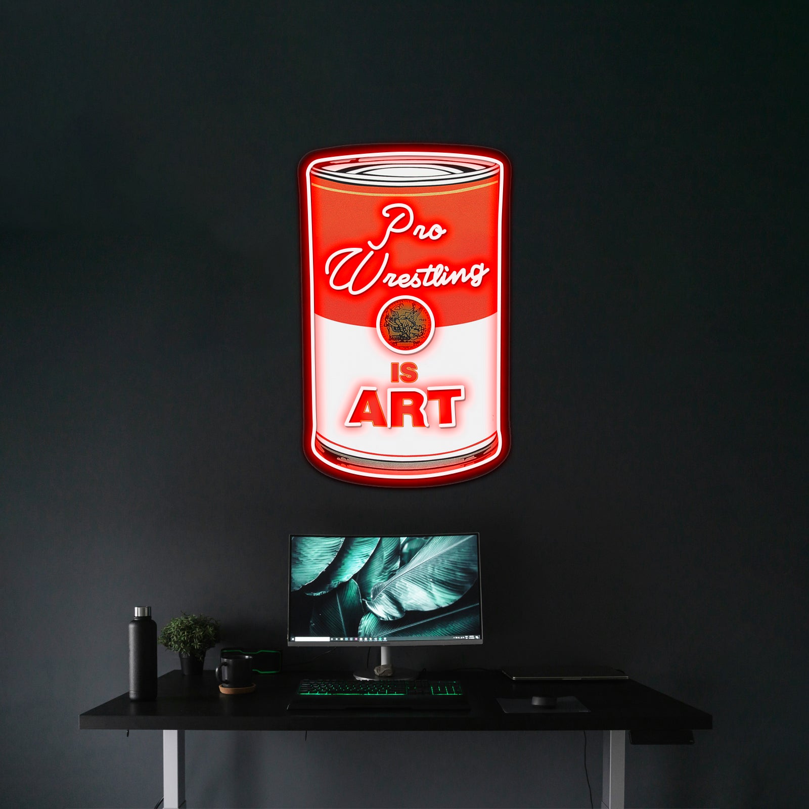 Pro Wrestling Is Pop Art Colour Artwork Led Signs For Bedroom | Shineneon
