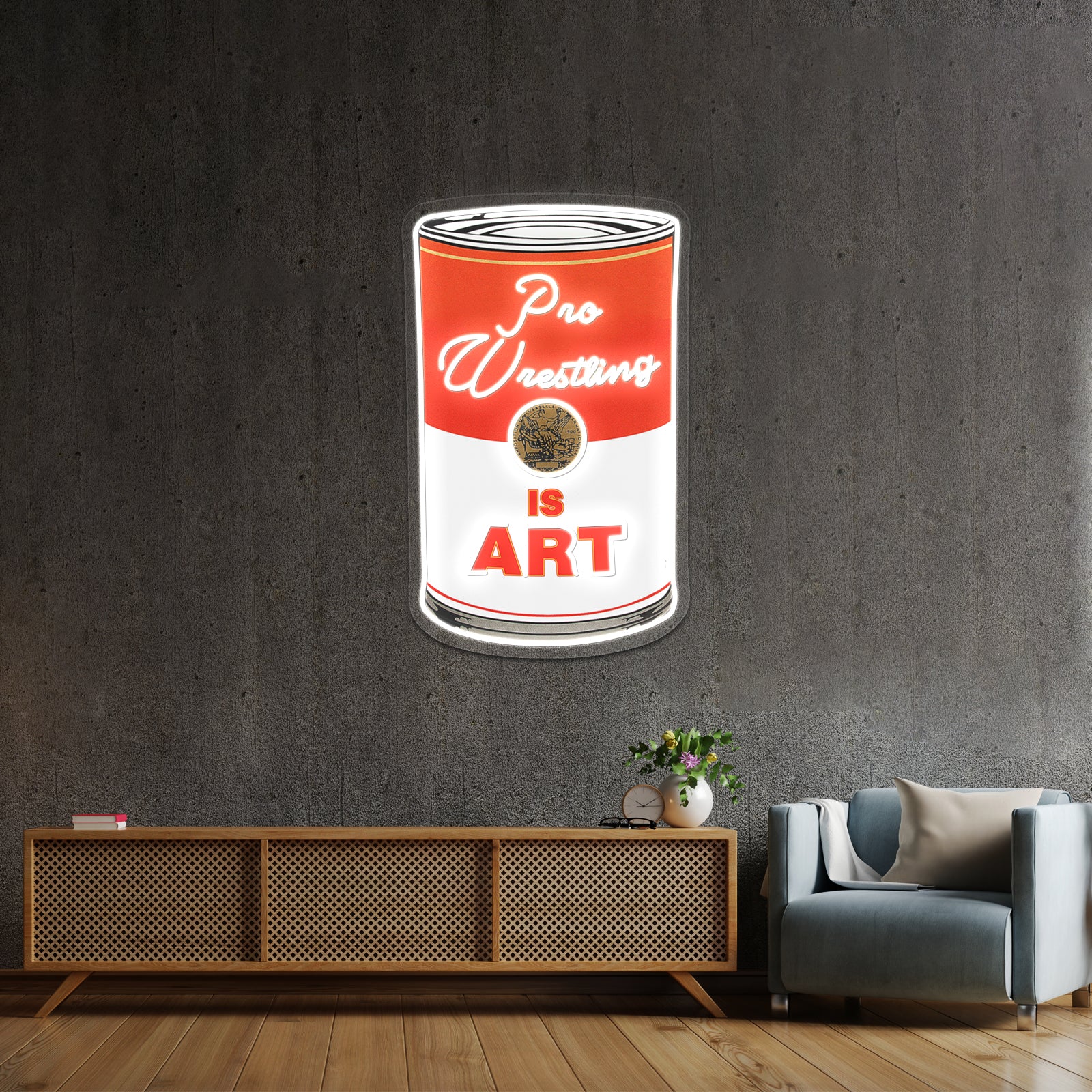 Pro Wrestling Is Pop Art Colour Artwork Led Signs For Bedroom | Shineneon
