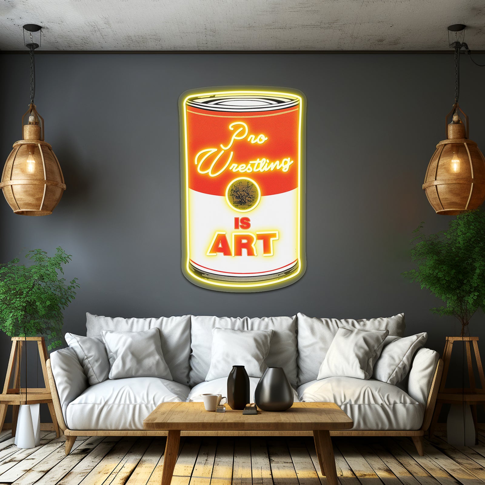 Pro Wrestling Is Pop Art Colour Artwork Led Signs For Bedroom | Shineneon