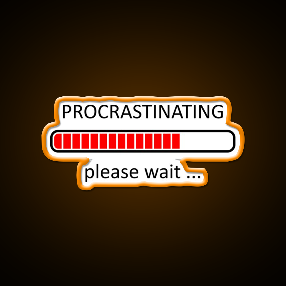 Procrastinating Please Wait Man Cave Bar Led Neon Sign Rgb Color