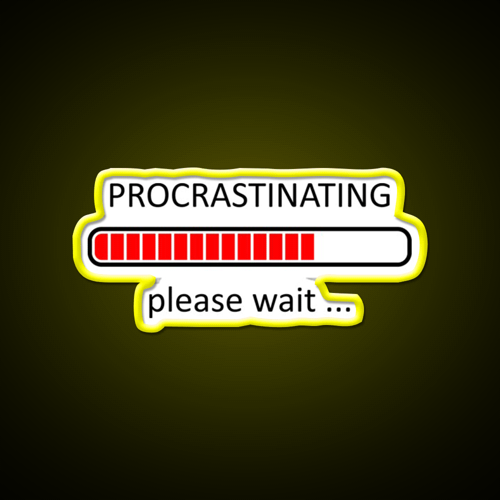 Procrastinating Please Wait Man Cave Bar Led Neon Sign Rgb Color