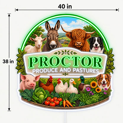 Proctor Farm Sign Custom LED Neon Sign | bacb0727e6567d4296350ea81099d4ac7cd945e0bb56a9a7602d9f0e45d6eedc | dimensions