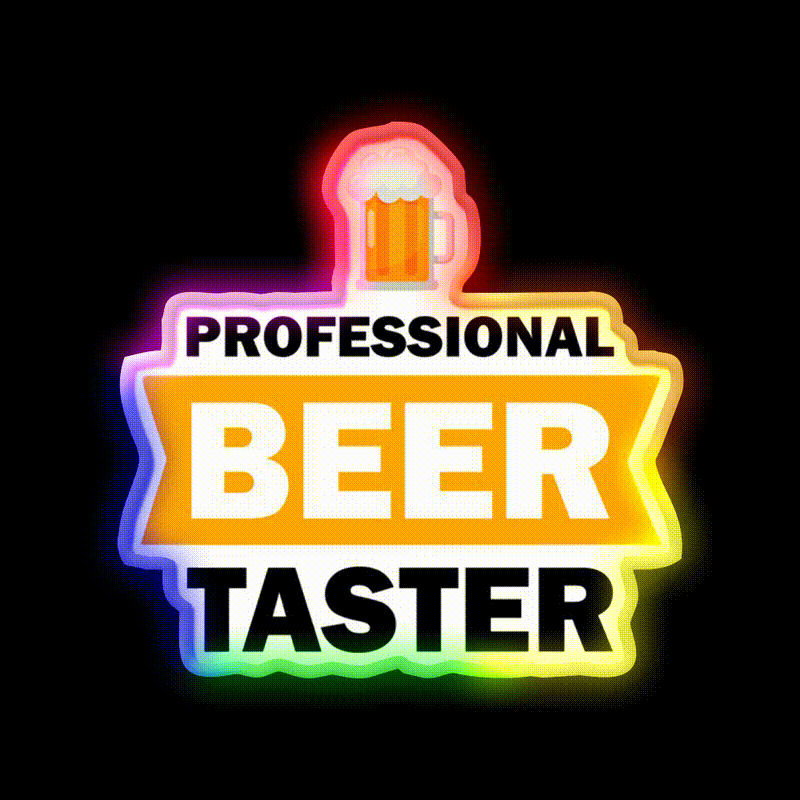 Professional Beer Taster Man Cave Bar Led Neon Sign Rgb Color