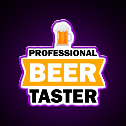 Professional Beer Taster Man Cave Bar Led Neon Sign Rgb Color