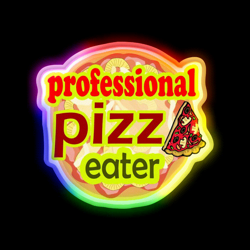 Professional Pizza Eater Fast Food Led Neon Sign For Burger Place Rgb Color - LED neon sign close-up detail
